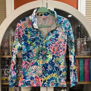 Lilly Pulitzer Blue and Green Floral Top